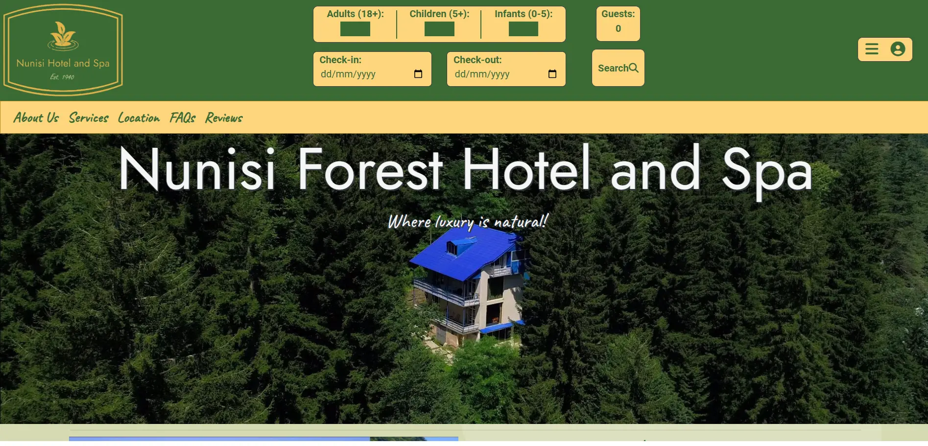 The front page of the Nunisi project website