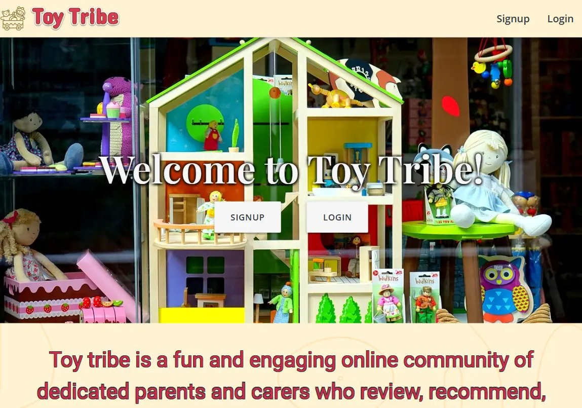 Font page display of Toy Tribe.